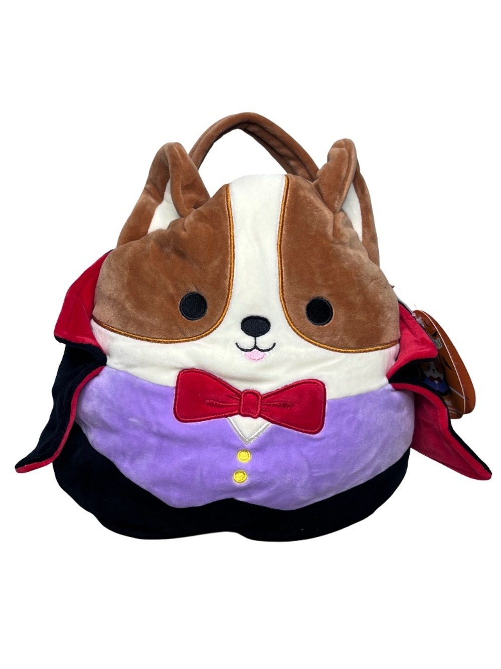 NWT Squishmallows Reginald the Vampire Corgi Treat Pail Soft Plush Bucket